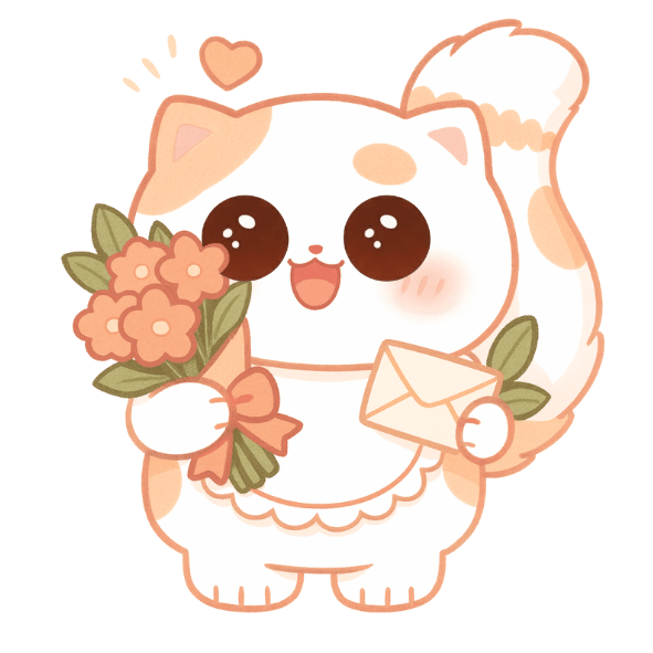 Móc khóa len handmade mèo trắng dễ thương đang cầm bông hoa hướng dương vàng tích hợp chip NFC